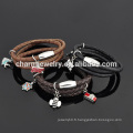 Vente en gros Custom Charming Accessoires Bracelet en cuir design avec fermoir en acier inoxydable SW-LB024